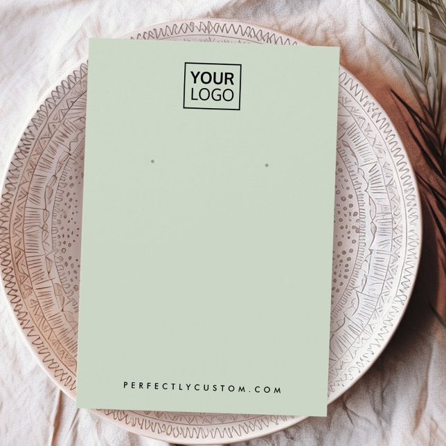 Light sage green custom logo earring display card (Light sage green custom logo earring display card)