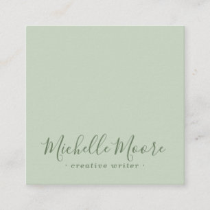 Light sage green elegant minimalist professional square business card