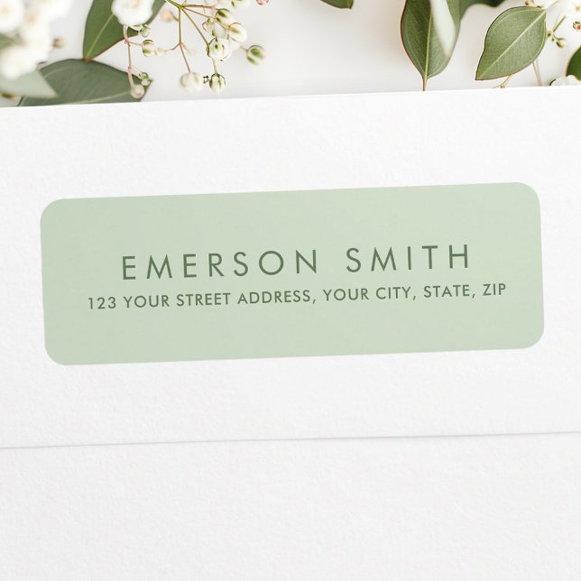 Light sage green elegant minimalist return address (Light sage green elegant minimalist return address label)