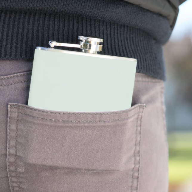 Light Sage Green Hip Flask (In Situ)