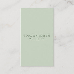 Light sage green modern vertical professional business card