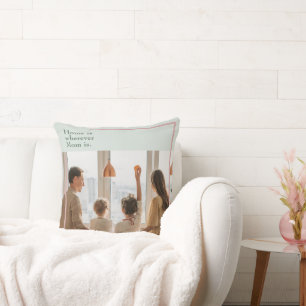 Light Sage Green Pillow with Personalised Photo