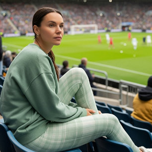 Light sage green plaid leggings