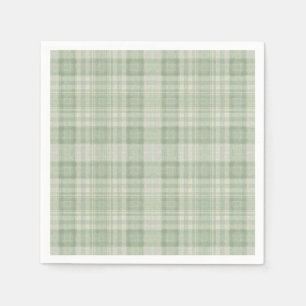 Light sage green plaid napkin