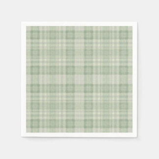Light sage green plaid napkin