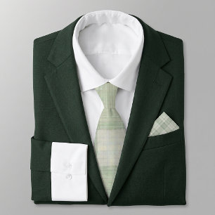 Light sage green plaid tie