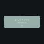 Light Sage Green Return Address Label<br><div class="desc">This light sage green return address label is perfect for your classic modern minimalist neutral light sage green wedding. The design features basic minimal contemporary font and delicate chic formal script calligraphy. It is sure to complete your pastel fairytale fall, summer, spring, or fall wedding. Keep it as is, or...</div>