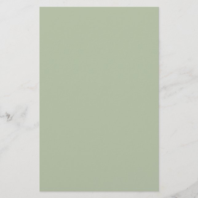 Light Sage Green Solid Colour Stationery (Front)