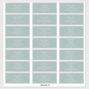 Light Sage Green Wedding Guest Address Labels