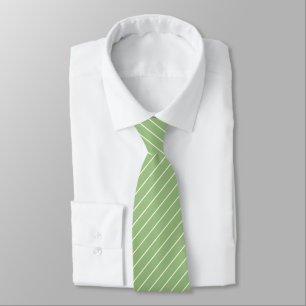 Light Sage Green with Ivory White Pinstripes Tie