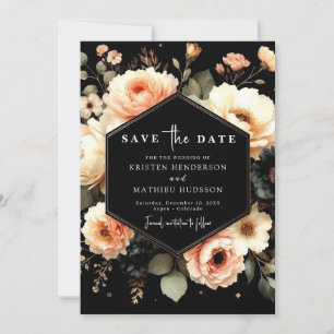 Light Sage Minimalist Peach Wedding Save The Date