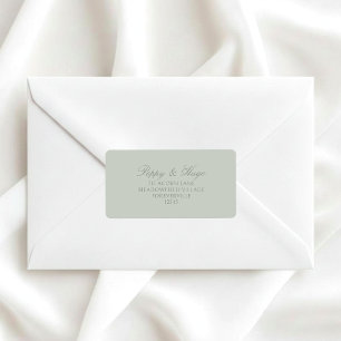 Light Sage Simple Wedding Return Address Label