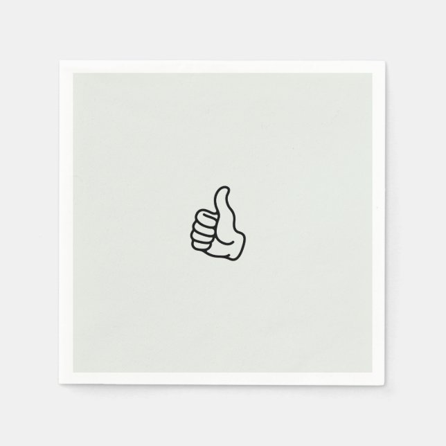 Light Sage Thumbs Up Cocktail  Napkin (Front)