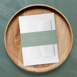 Light Sage Wedding Invitation Belly Band