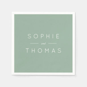 Light Sage Wedding Napkin