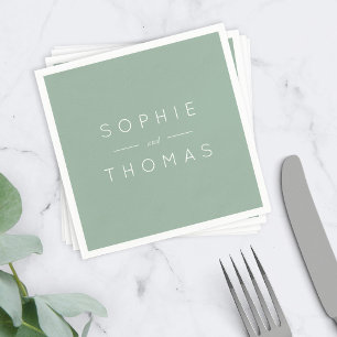 Light Sage Wedding Napkin