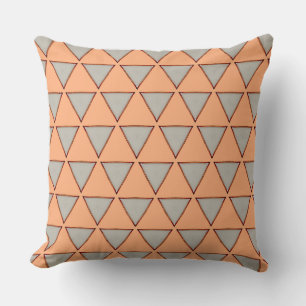 Light Salmon and Dark Gray All Sides Triangle Cushion