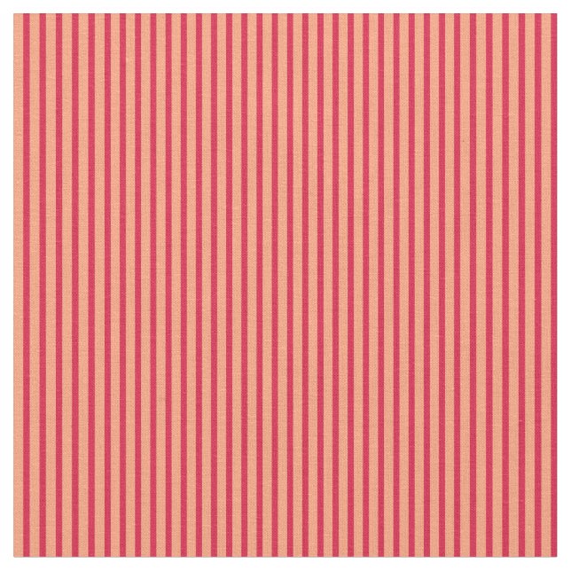Light Salmon & Crimson Stripes Fabric (Close Up)
