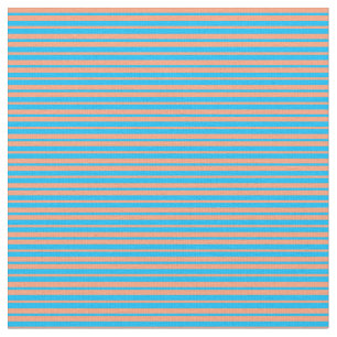 Light Salmon & Deep Sky Blue Pattern Fabric