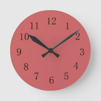 Light Salmon Red Round (Medium) Wall Clock