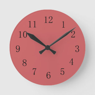 Light Salmon Red Round (Medium) Wall Clock