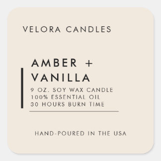 Light Sand Modern Minimalist Candle Label Sticker