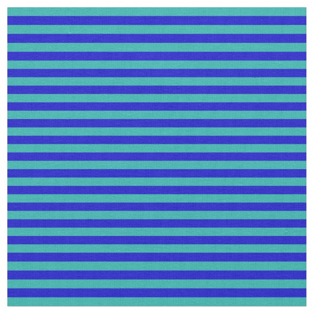 Light Sea Green and Blue Stripes Pattern Fabric (Close Up)