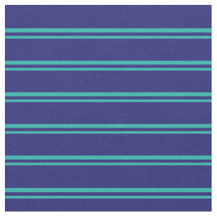 Light Sea Green and Midnight Blue Stripes Fabric
