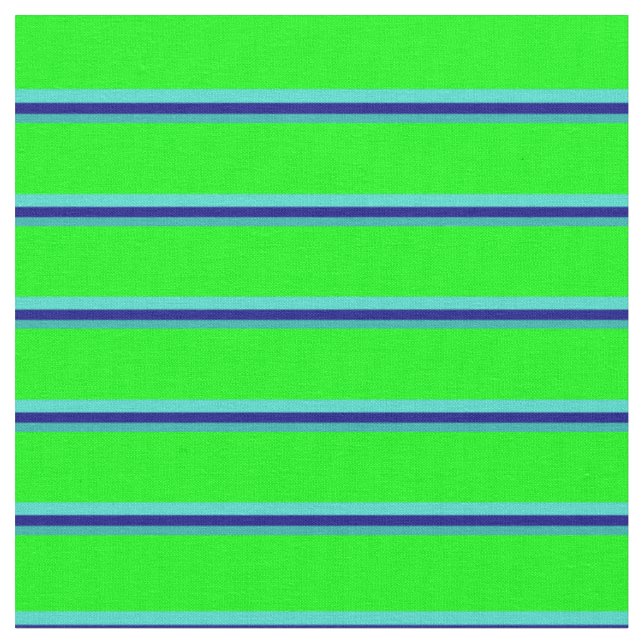 Light Sea Green, Blue, Turquoise & Lime Coloured Fabric (Close Up)