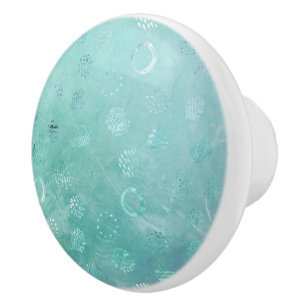 Light Sea Green Glitter Dots Ceramic Knob