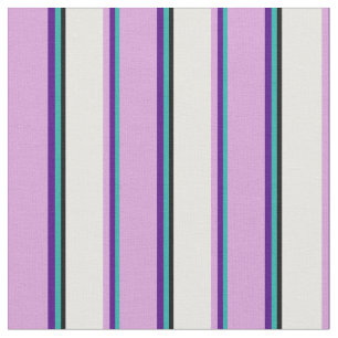 Light Sea Green, Indigo, Plum, White, and Black Fabric