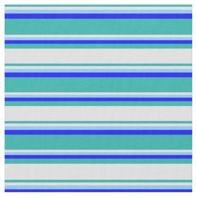Light Sea Green, Lavender, Light Sky Blue & Blue Fabric (Close Up)