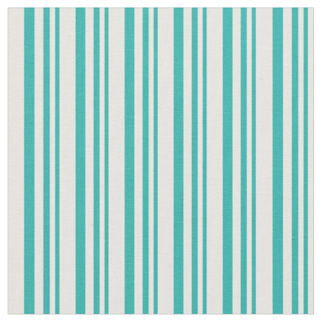 Light Sea Green & White Stripes Fabric (Close Up)