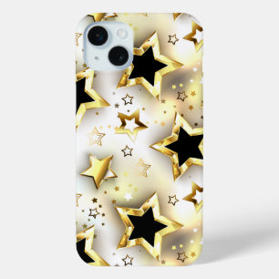Light seamless with gold stars iPhone 15 mini case