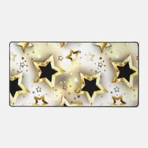 Light seamless with gold stars desk mat