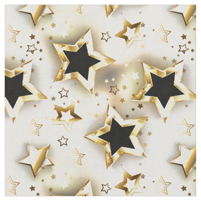 Light seamless with gold stars fabric (Close Up)