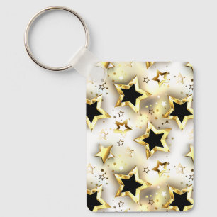Light seamless with gold stars key ring