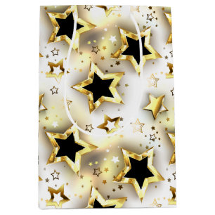 Light seamless with gold stars medium gift bag