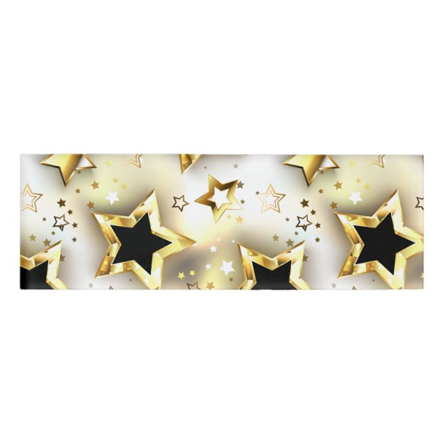 Light seamless with gold stars name tag (Front)