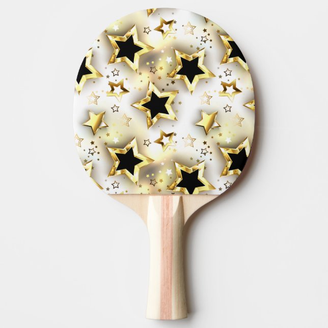 Light seamless with gold stars ping pong paddle (Front)