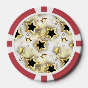 Light seamless with gold stars poker chips