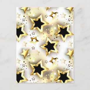 Light seamless with gold stars postcard