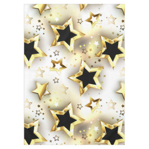 Light seamless with gold stars tablecloth