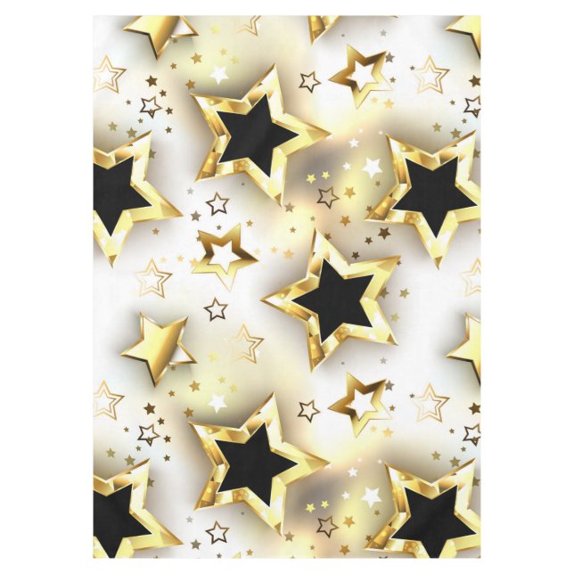 Light seamless with gold stars tablecloth (Front)