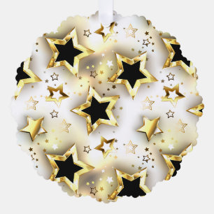 Light seamless with gold stars tree decoration card