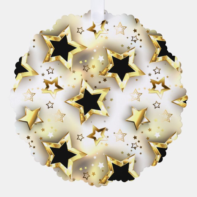 Light seamless with gold stars tree decoration card (Front)