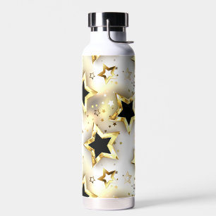 Light seamless with gold stars water bottle