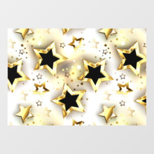 Light seamless with gold stars window cling