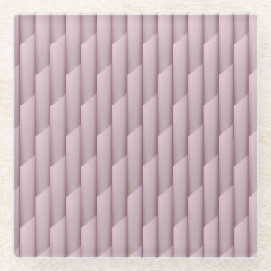 Light Shades of Purple Geometric Abstract Stripes Glass Coaster