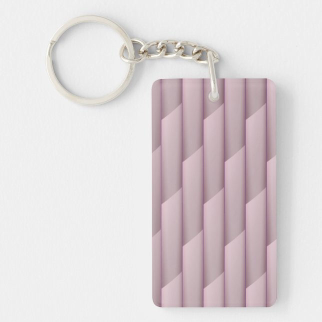 Light Shades of Purple Geometric Abstract Stripes Key Ring (Front)